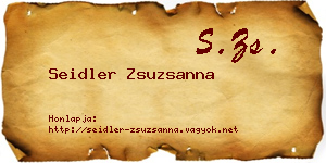 Seidler Zsuzsanna névjegykártya
